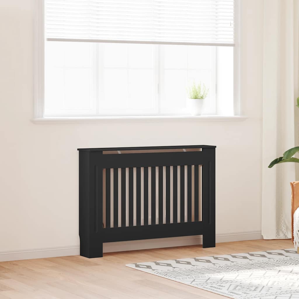 VIDAXL -Radiatorkonstruktion 112x19x81.5 cm MDF Schwarz