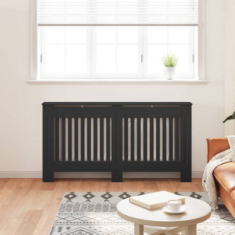 VIDAXL -Radiatorkonstruktion 152x19x81.5 cm MDF Schwarz