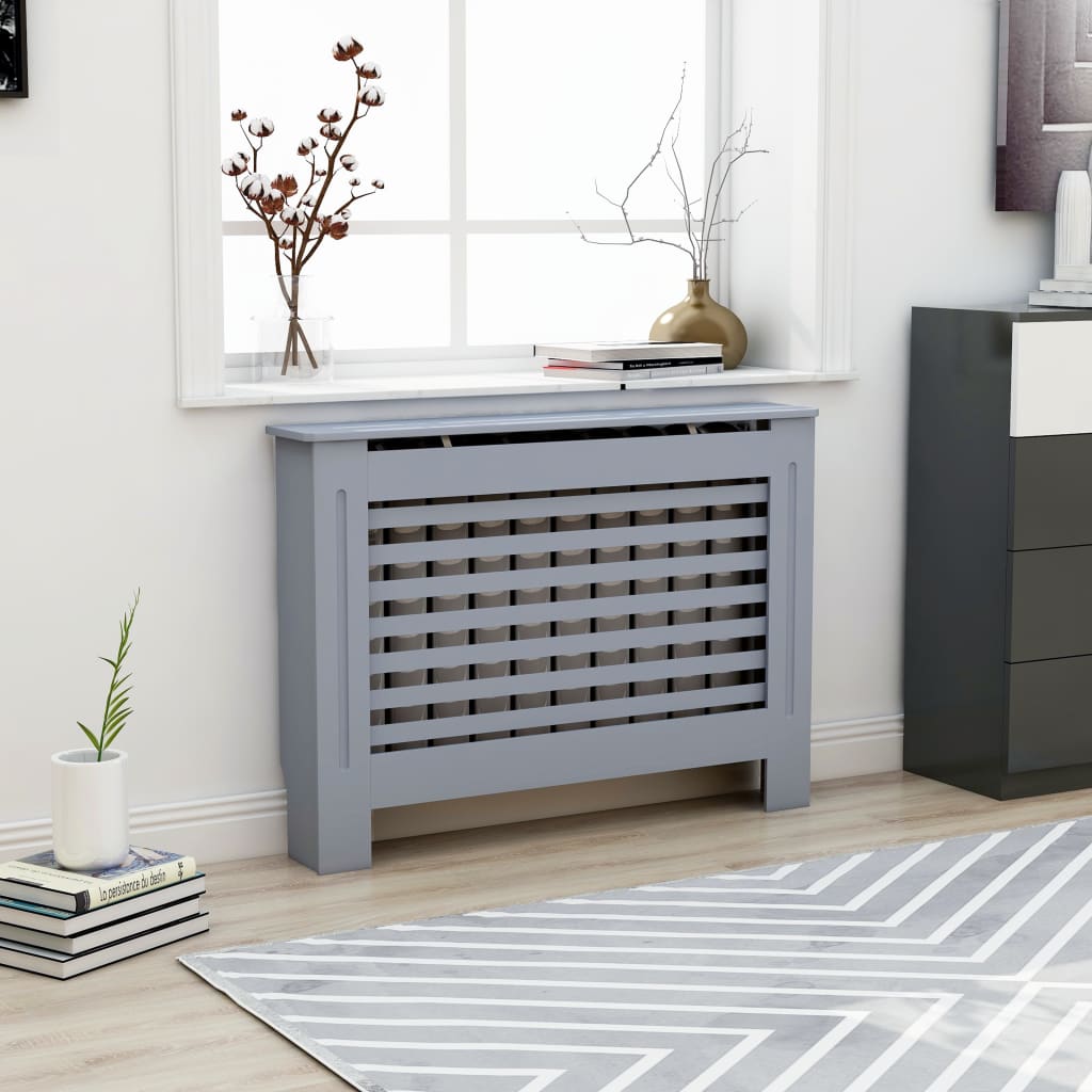 VIDAXL -Radiatorkonstruktion 112x19x81.5 cm MDF -Anthrazit