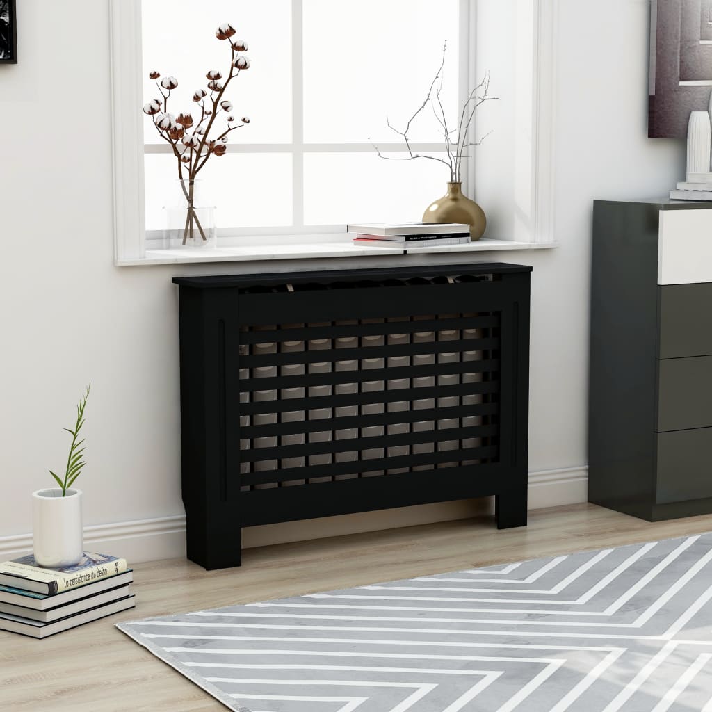 Vidaxl Radiatorom Construction 112x19x81.5 cm MDF nero