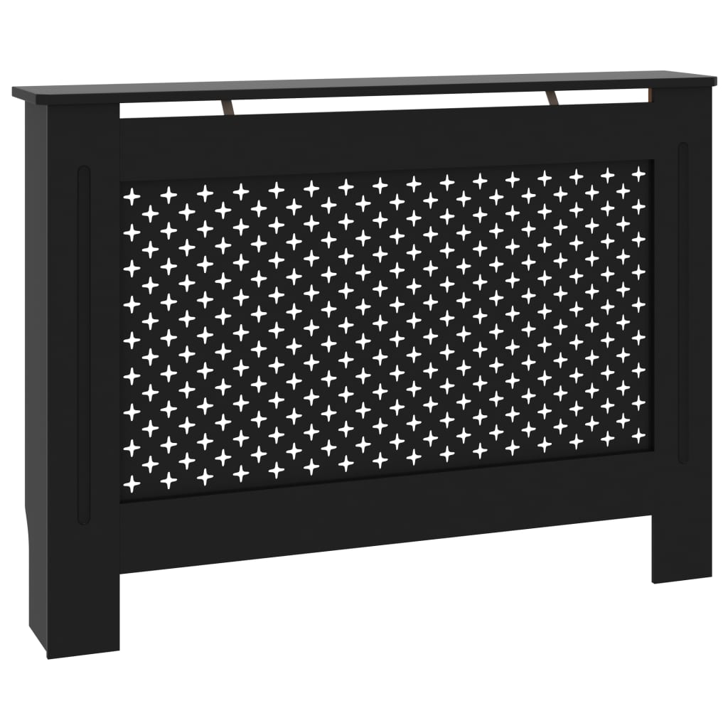 Vidaxl Construcción del radiador 112x19x81.5 cm MDF Negro