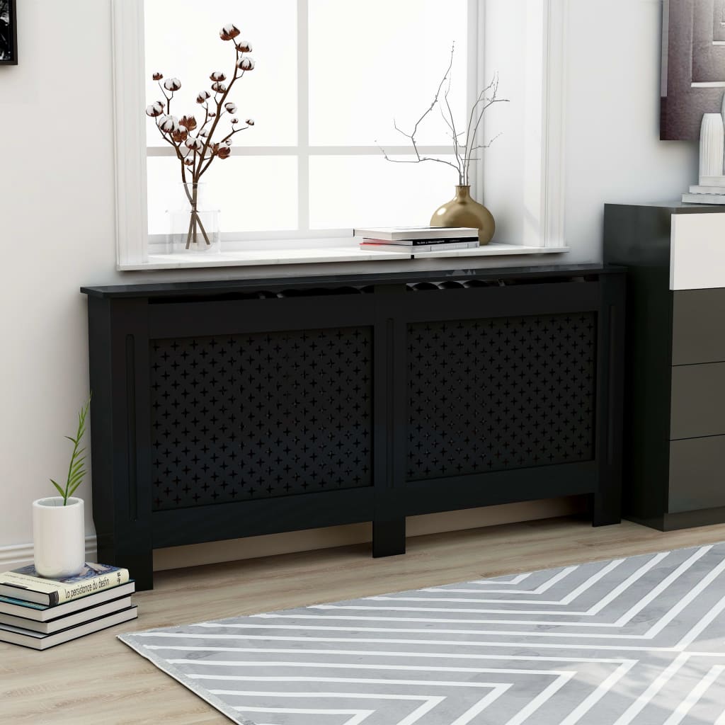 VIDAXL -Radiatorkonstruktion 172x19x81.5 cm MDF Schwarz