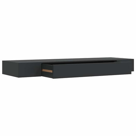 Vidaxl wandschap met lade zwevend 80x25x8 cm zwart