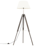 Vidaxl Floonal Lamp driepoot 141 cm pevný teak šedá a bílá