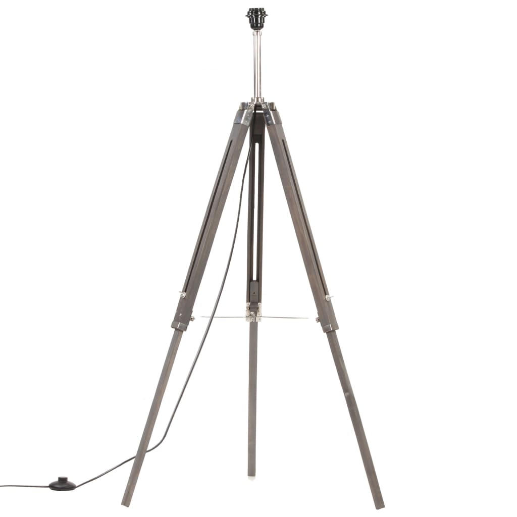 Vidaxl Floor lamp Driepoot 141 cm Solid teak gray and white