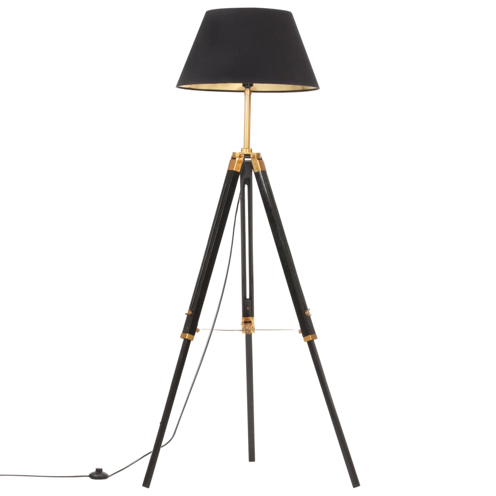 Vidaxl Stehlampe Driepoot 141 cm Festes Teaks schwarz und goldfarben