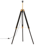 Vidaxl Buedem lamp dripoot 141 cm zolitt Tréinen schwaarz a Gold faarweg