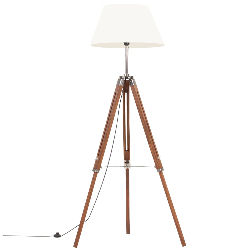 Vidaxl floor lamp Driepoot 141 cm Solid teak honey brown and white