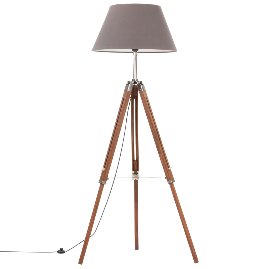 Vidaxl floor lamp Driepoot 141 cm Solid teak honey brown and gray