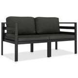 Vidaxl 2-delige loungeset met kussens aluminium antraciet