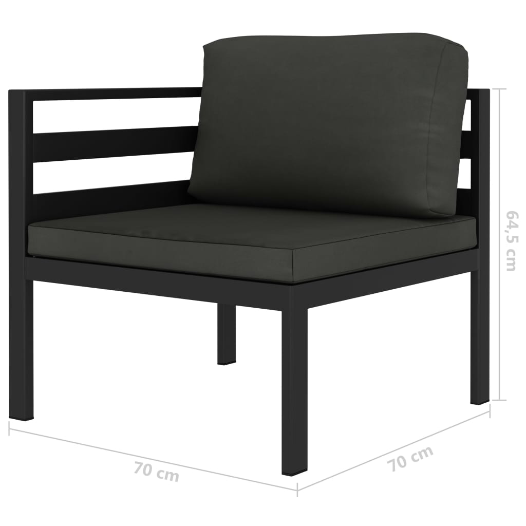 Vidaxl 2-delige loungeset met kussens aluminium antraciet