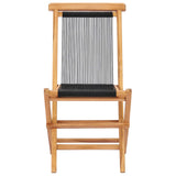 Vidaxl tuinstoelen inklapbaar 2 st massief teakhout en touw