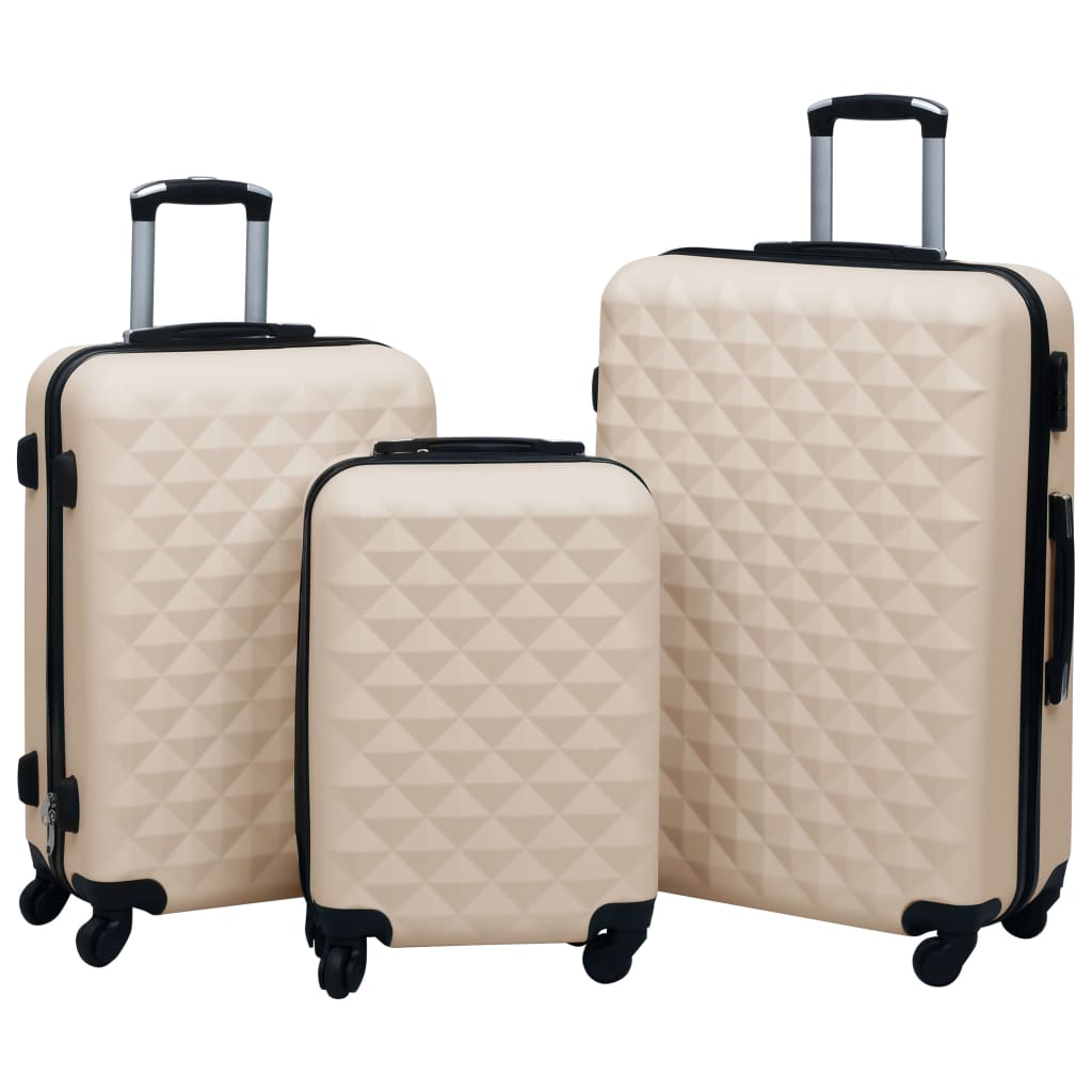 Vidaxl 3-part hard luggage set gold colored