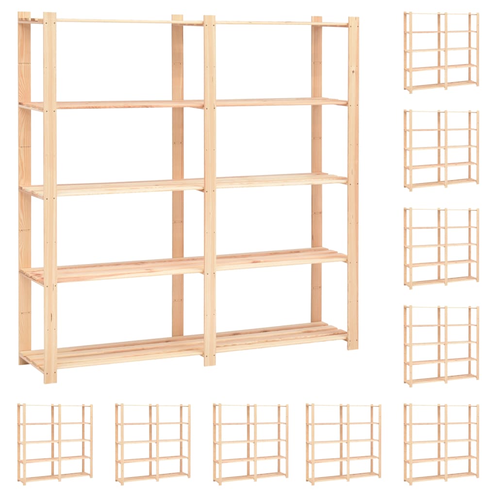 Vidaxl Storage Racks 5-lags 10 PCS 170x38x170 cm Pine tre 500 kg