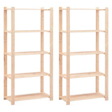 Vidaxl Späichere Racks 5-Layer 2 st 80x38x170 cm Pine Holz 250 kg