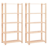 VIDAXL-Speicher 5-Schicht 2 ST 80x38x170 cm Kiefernholz 250 kg