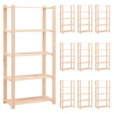 Vidaxl Späichere Racks 5-Layer 10 St 80x38x170 cm Pine Holz 250 kg