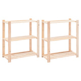 Vidaxl Storage Racks 3-lag 2 ST 80x38x90 cm Solid fyrretræ 150 kg