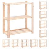 Vidaxl Storage Racks 3-Layer 10 St 80x38x90 cm Pine Wood 150 kg