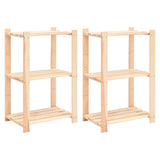 Vidaxl storage racks 3-layer 2 pcs 60x38x90 cm Solid pine 150 kg