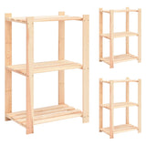 Vidaxl Storage Racks 3-lags 3 stk. 60x38x90 cm Solid fyrretræ 150 kg