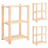 VIDAXL-LAGE-RAGS 3-LAYER 3 PCS 60x38x90 cm Festkiefer 150 kg