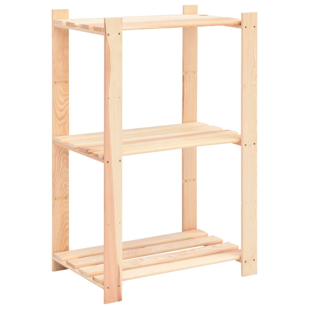 Racks de stockage Vidaxl 3 couches 3 PCS 60x38x90 cm Pine solide 150 kg