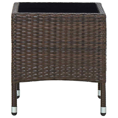 Vidaxl tuintafel 40x40x45 cm poly rattan bruin