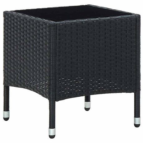 Vidaxl tuintafel 40x40x45 cm poly rattan zwart