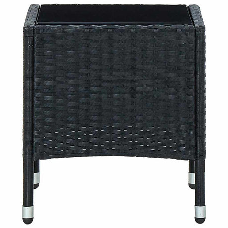 Vidaxl tuintafel 40x40x45 cm poly rattan zwart