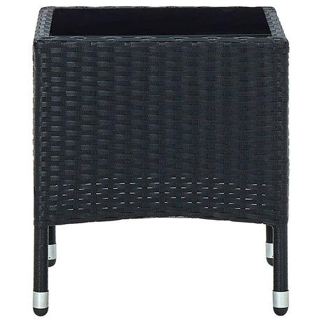 Vidaxl tuintafel 40x40x45 cm poly rattan zwart