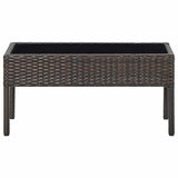 Vidaxl tuintafel 75x40x37 cm poly rattan bruin