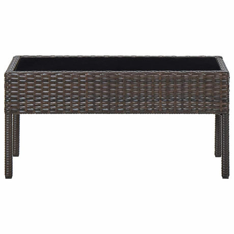 Vidaxl tuintafel 75x40x37 cm poly rattan bruin