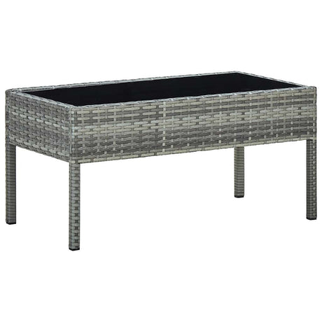 Vidaxl tuintafel 75x40x37 cm poly rattan grijs