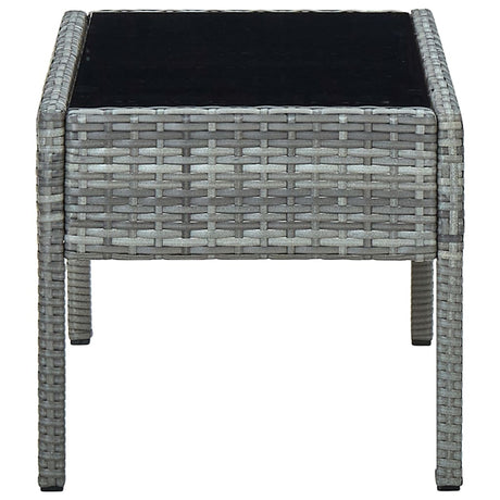 Vidaxl tuintafel 75x40x37 cm poly rattan grijs
