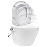 VidaXL Hanging Toilet Borderless With Bidet Function Ceramic White