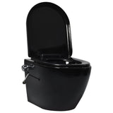 Vidaxl Hanging Toilet Borderless With Bidet Function Ceramic Black