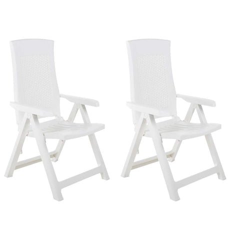 Vidaxl tuinstoelen 2 st verstelbaar kunststof wit