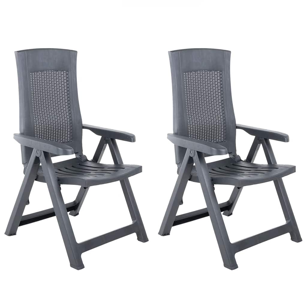 Vidaxl tuinstoelen 2 st verstelbaar kunststof antracietkleurig