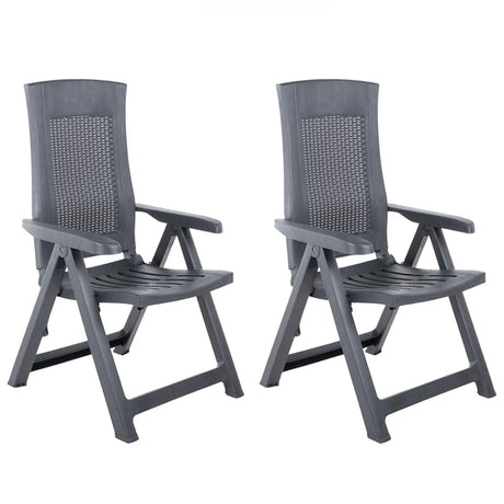 Vidaxl tuinstoelen 2 st verstelbaar kunststof antracietkleurig