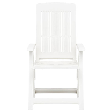 Vidaxl tuinstoelen 2 st verstelbaar kunststof wit