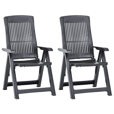 Vidaxl tuinstoelen 2 st verstelbaar kunststof antracietkleurig