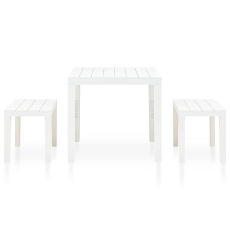 Vidaxl tuintafel met 2 banken kunststof wit