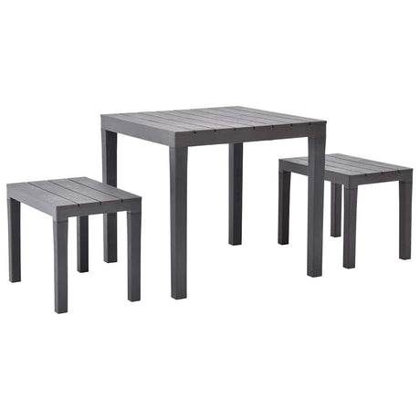 Vidaxl tuintafel met 2 banken kunststof bruin