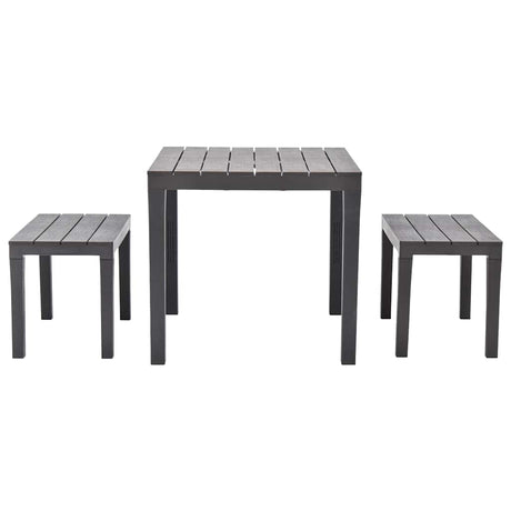 Vidaxl tuintafel met 2 banken kunststof bruin