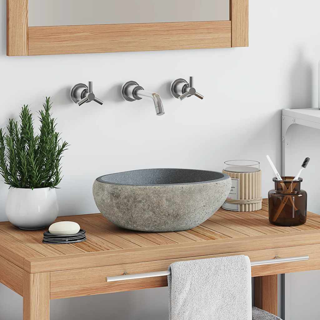 VIDAXL WASHBAIN OVAL (29-38) x (24-31) CM River Stone