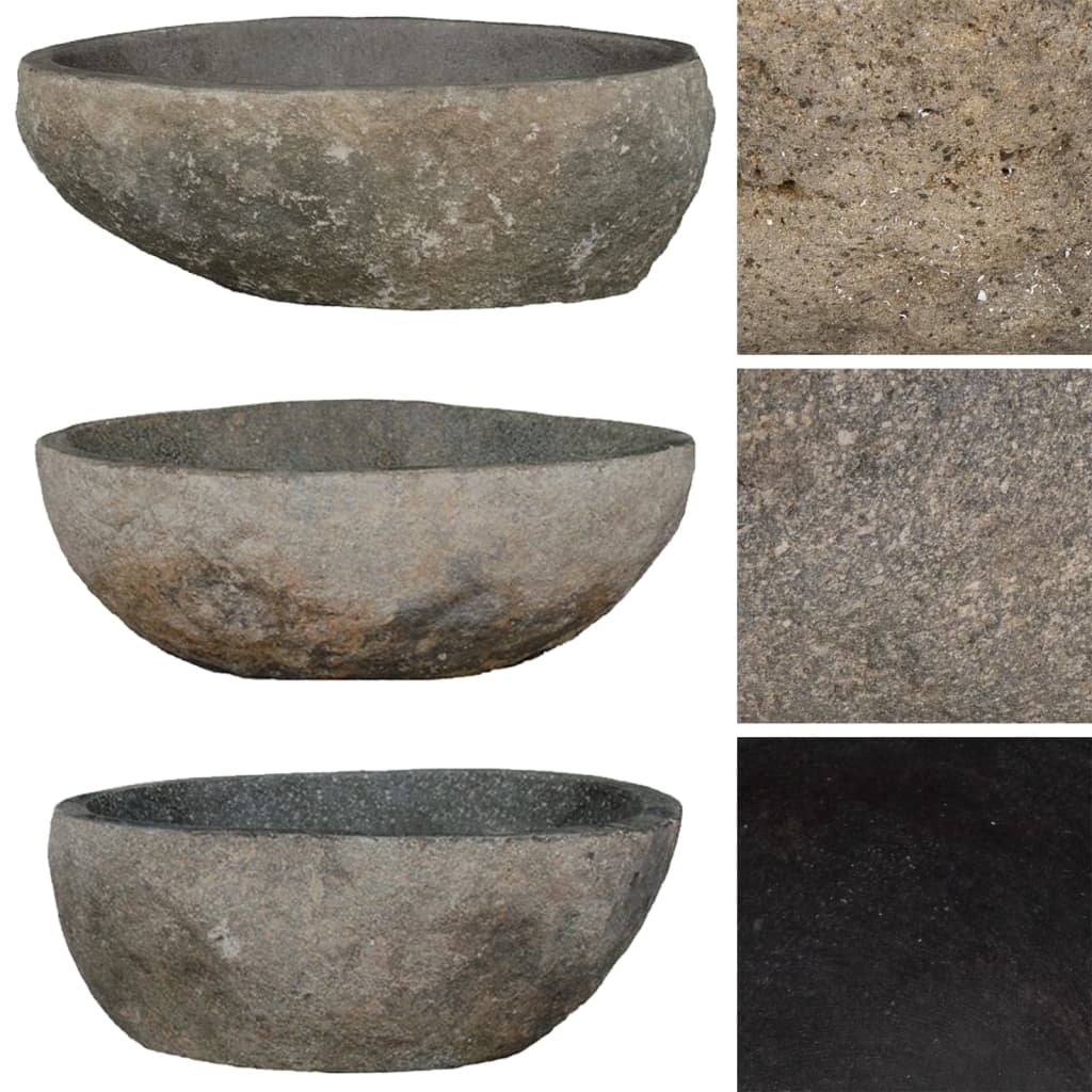 VIDAXL WASHBAIN OVAL (29-38) x (24-31) CM River Stone