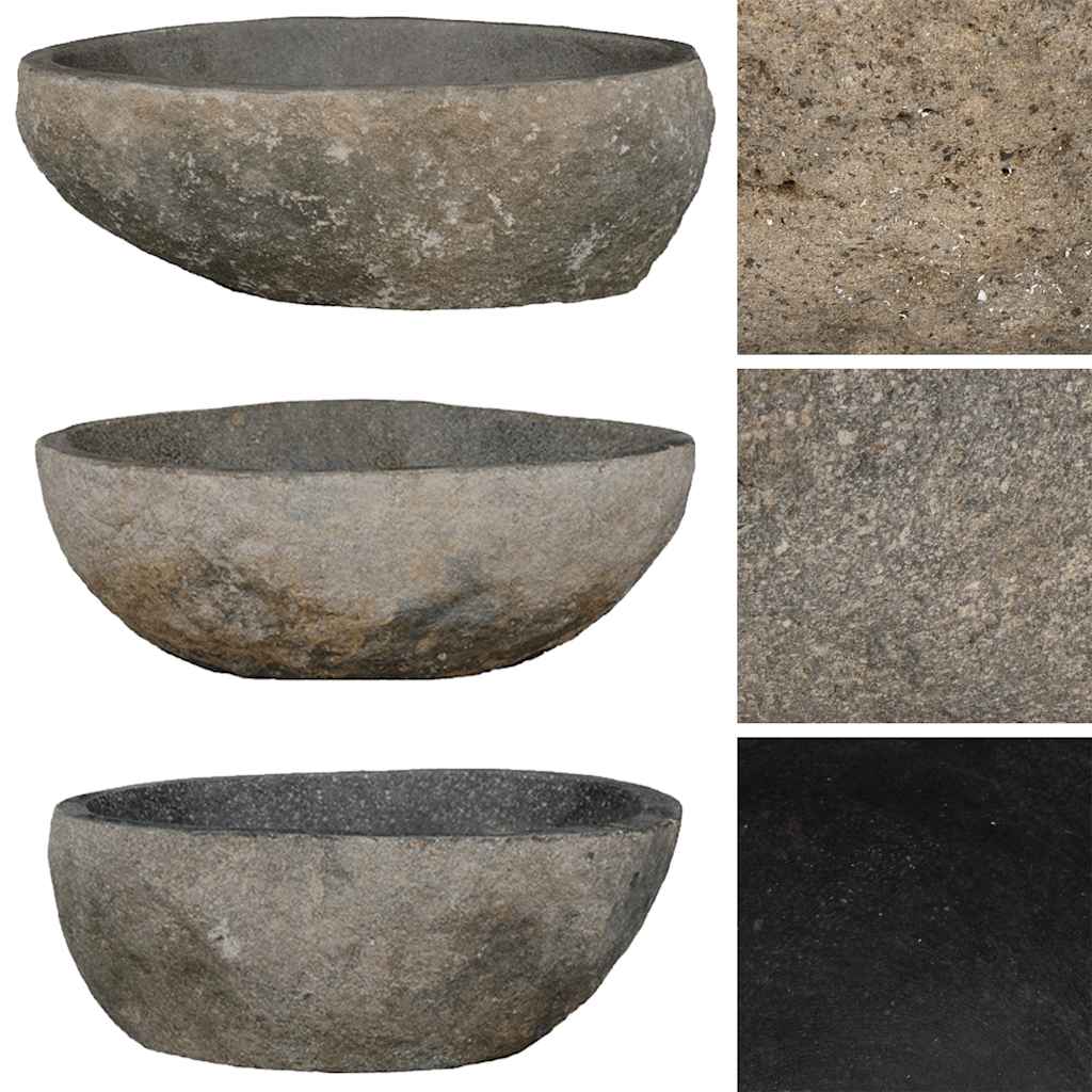 VIDAXL WASHBAIN OVAL (29-38) x (24-31) CM River Stone