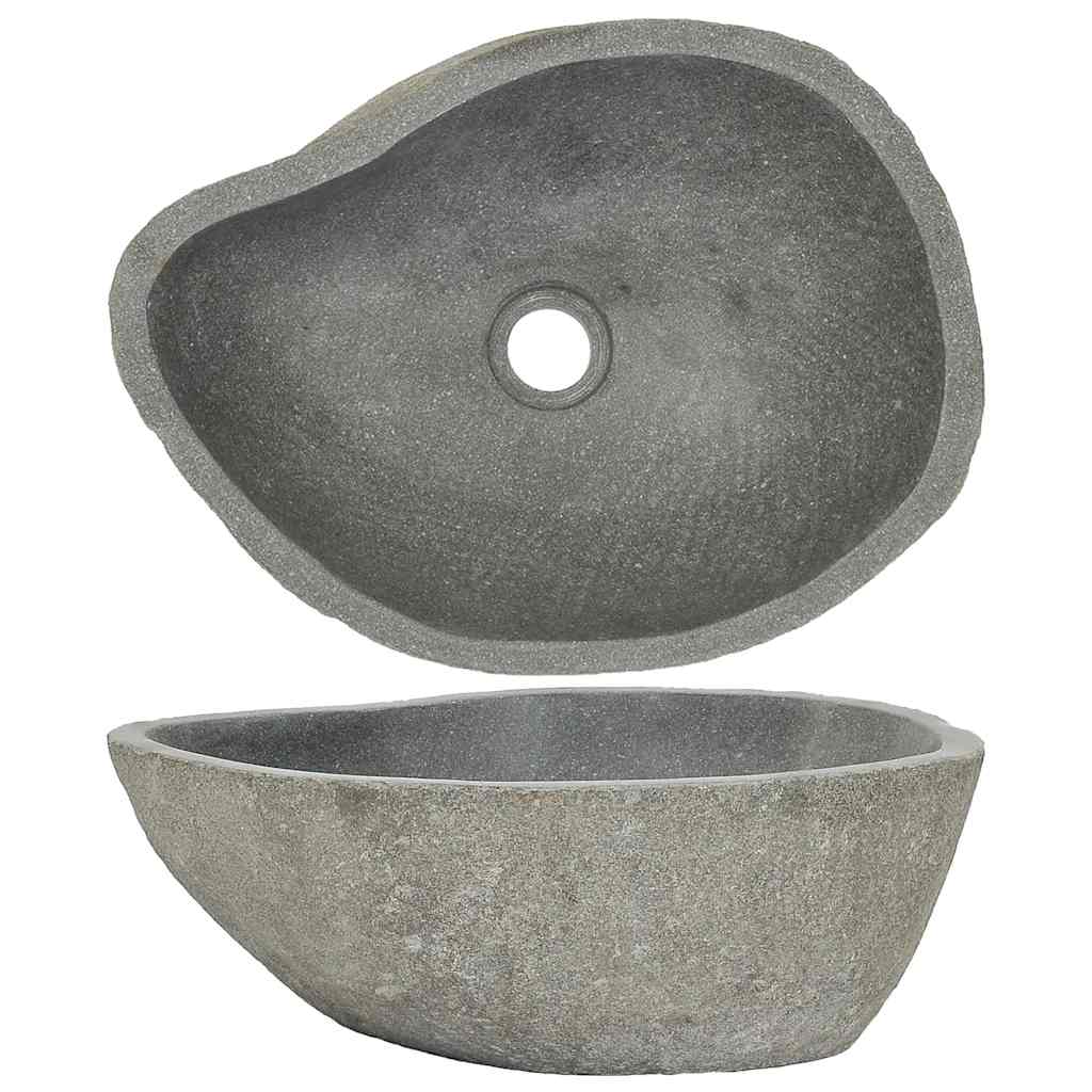 Vidaxl lavabo ovale (37-46) x (29-36) cm Stone de la rivière