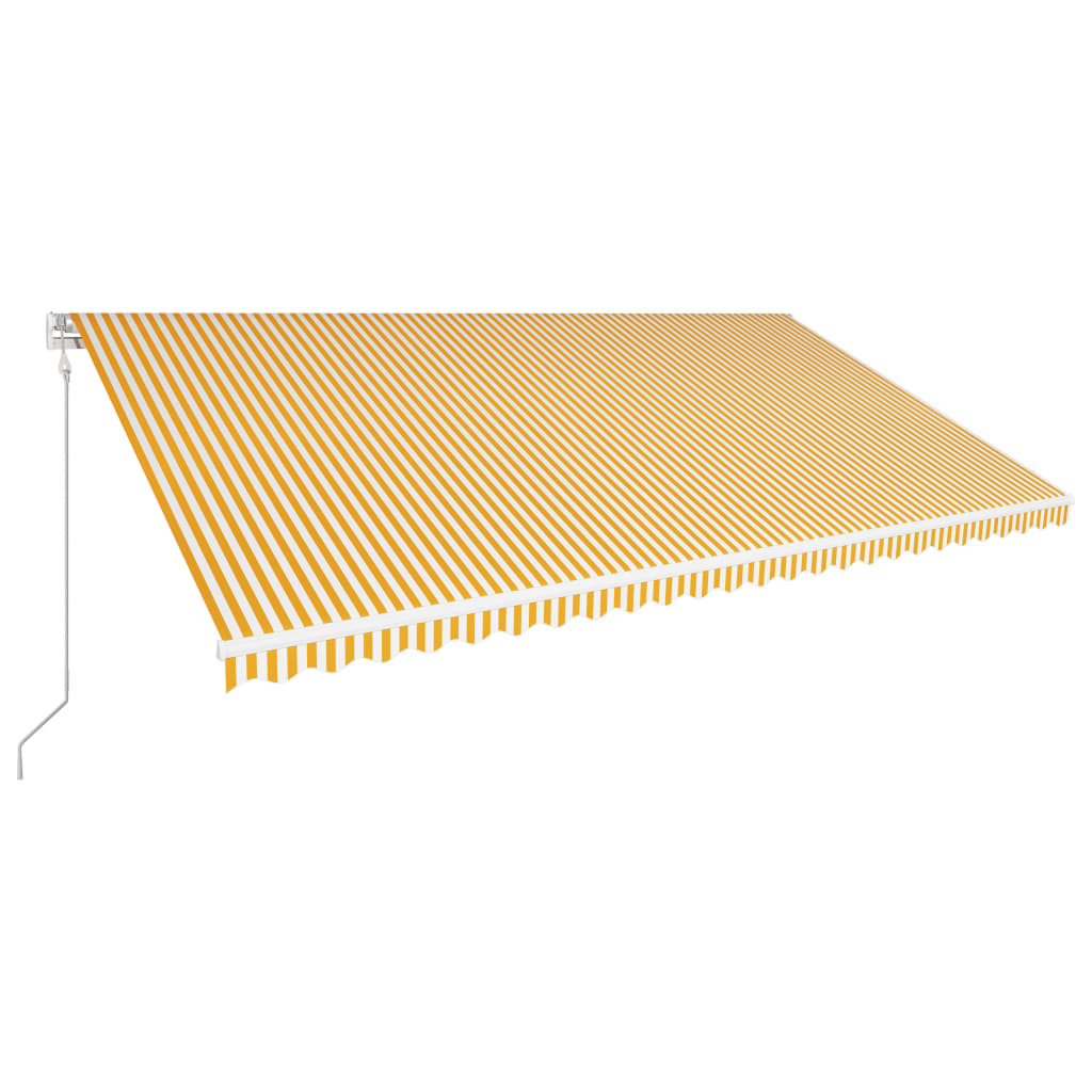 Vidaxl Luifel se extiende automáticamente 600x300 cm de amarillo y blanco